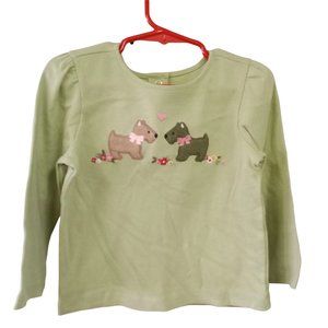 NWT Gymboree Girl Detective Scottie Dog Green Top 2T